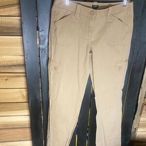 Vintage J. Crew khaki Cargo Pants cotton size 8 inseam 32 made Hong Kong